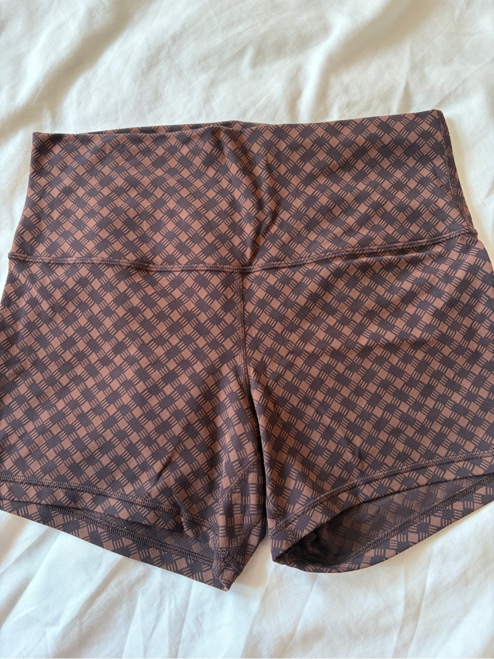 lululemon athletica Brown Patterned Bike Shorts